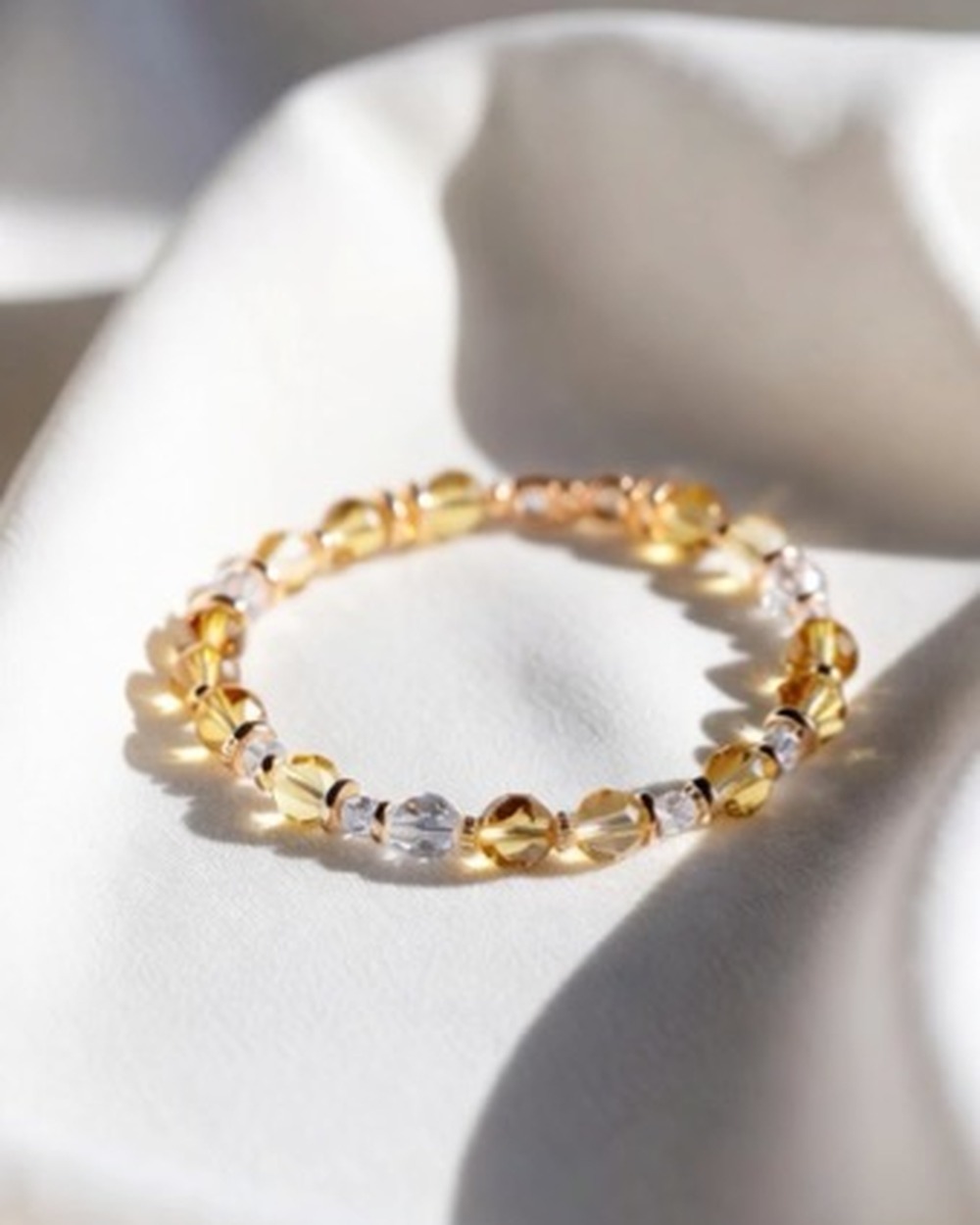 Sole Citrine Bracelet — 14k gold vermeil bracelet, studio photograph on a clean background
